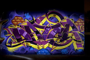 Graffiti Wall in Koblenz - Photo by Jupiter - Dater, LLCrew, AMC (2014)
