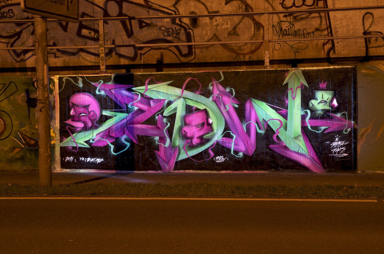 Graffiti Wall in Monheim - Photo by Jupiter - Hall-of-Fame, HallWorks, JPTR (2014)