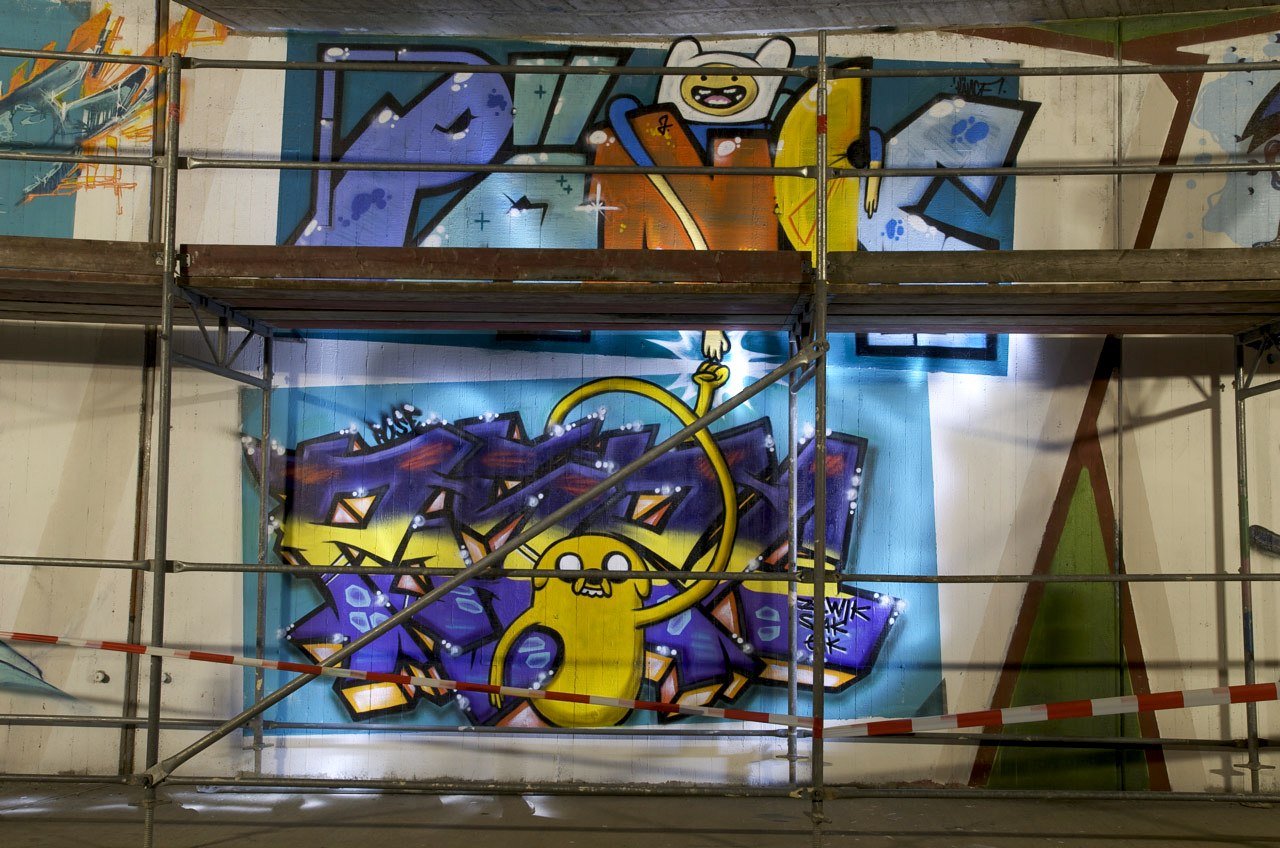 Graffiti Wall in Hennef (Sieg) - Photo by Jupiter - Pance, Pose, BridgeWorks (2014)