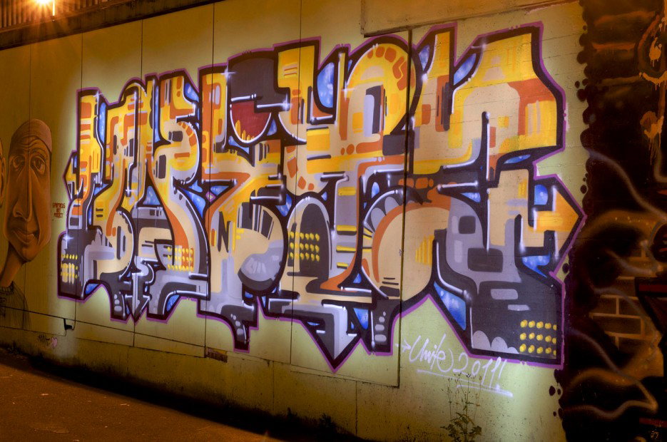 Graffiti Wall in Bonn - Photo by Jupiter - Unite, INF, Bonn (2011)
