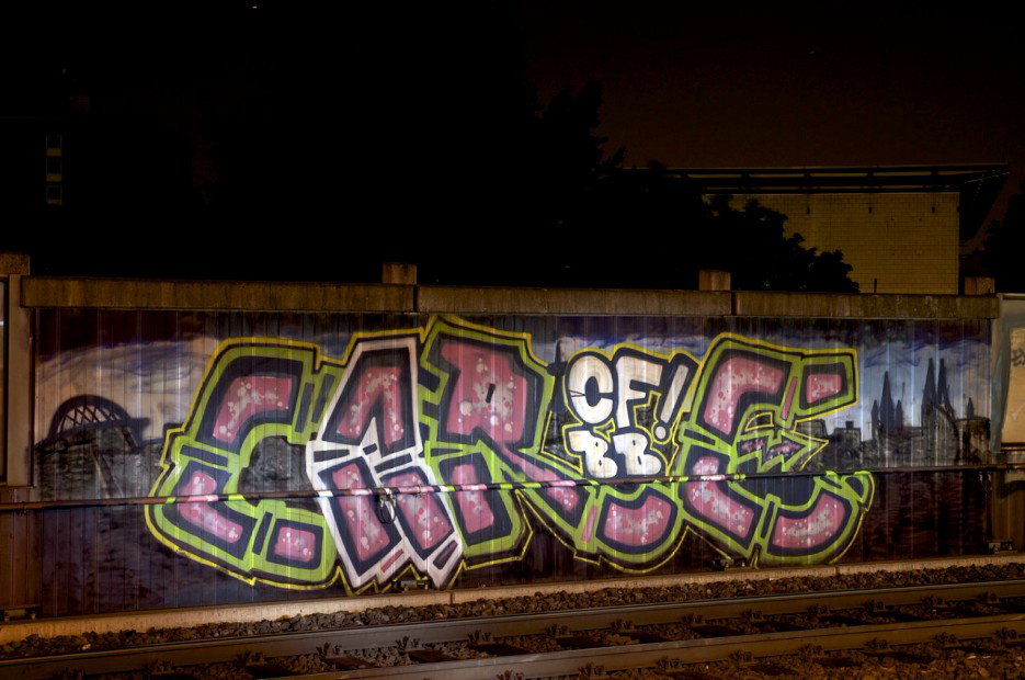 Graffiti Bombing in Köln - Photo by Jupiter - Care, CF, BB