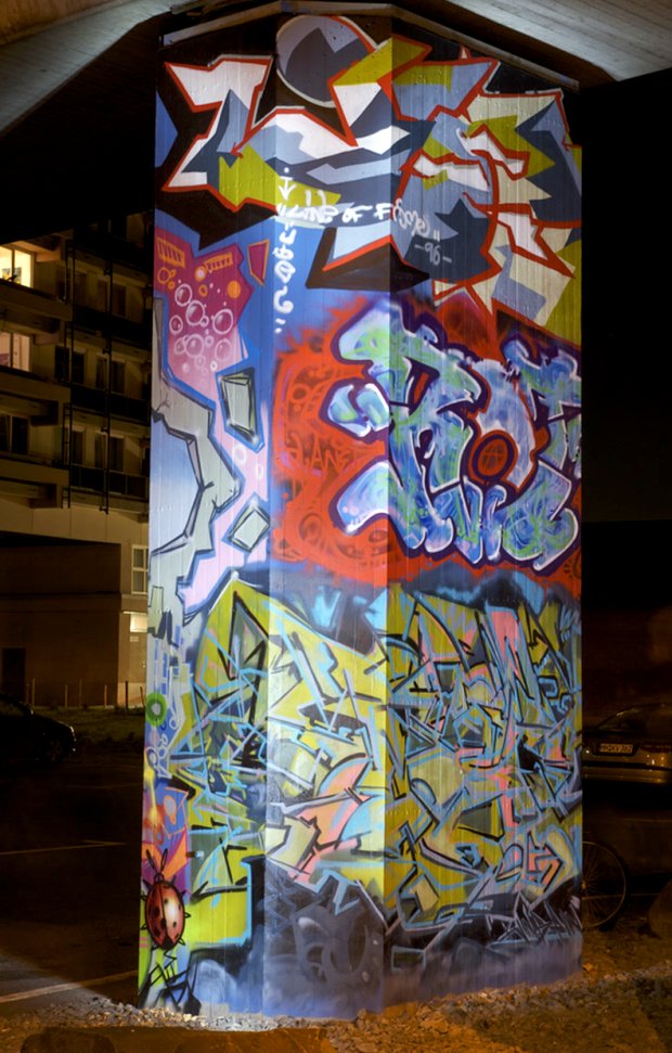 Graffiti Wall in Köln - Photo by Jupiter - KingPin, BridgeWorks, CityColumns (2013)