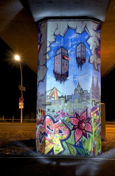 Graffiti Wall in Köln - Photo by Jupiter - CSP, BridgeWorks, CityColumns (2013)
