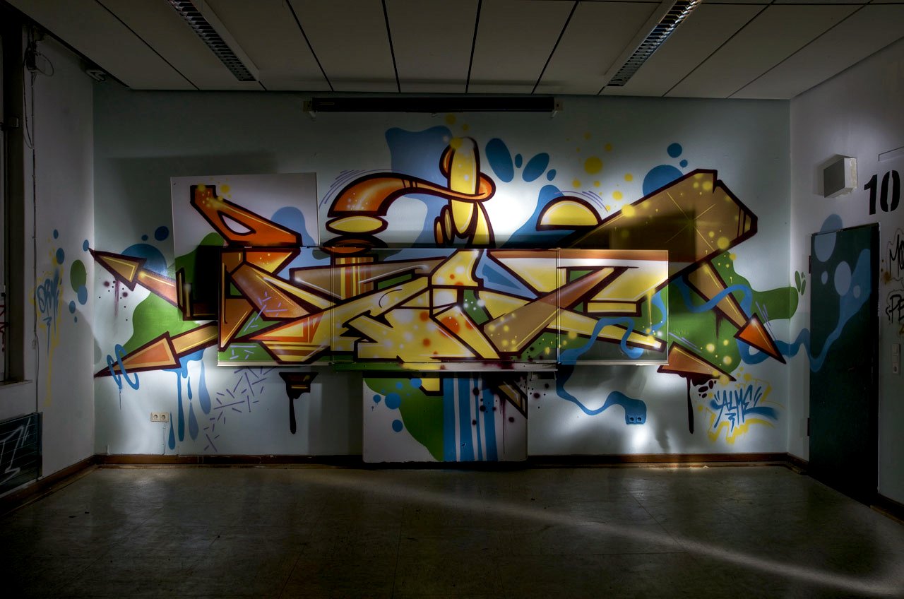 Graffiti Wall in Recklinghausen - Photo by Jupiter - Rait, Alme, BlackBoard (2013)