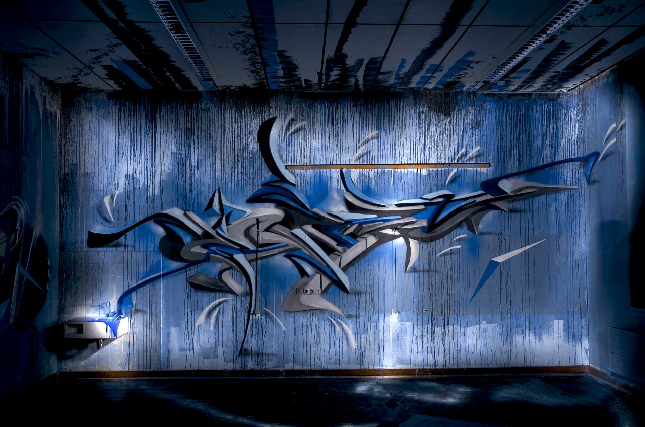 Graffiti Wall in Recklinghausen - Photo by Jupiter - Kibe, Blue-Class, Back-to-School (2013)
