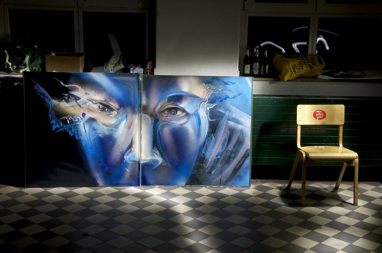 Graffiti Wall in Recklinghausen - Photo by Jupiter - Bird, BlackBoard, Character (2013)