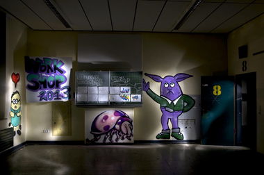 Graffiti Wall in Recklinghausen - Photo by Jupiter - Minion, Dream, Herr (2013)