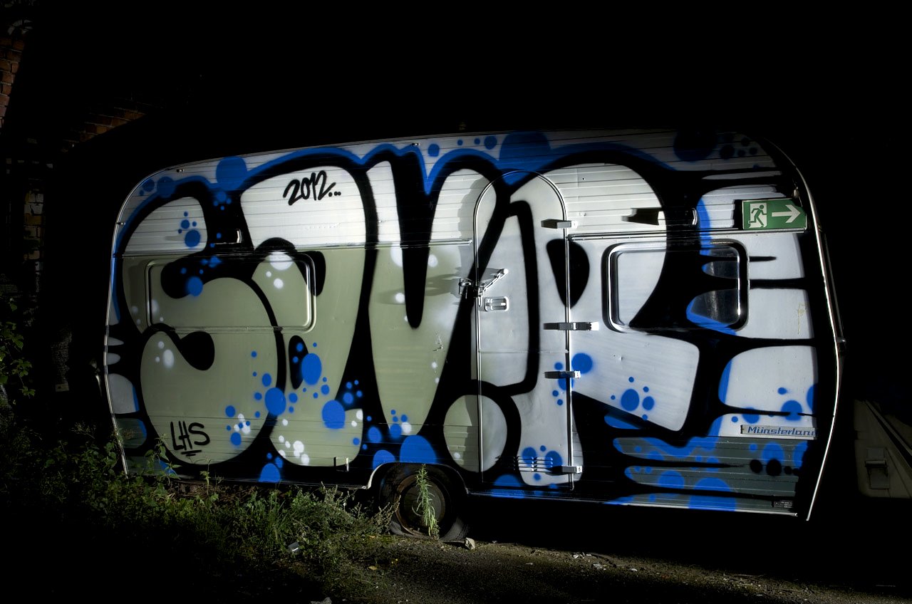 Graffiti Bombing in Köln - Photo by Jupiter - Beyond-Justice, Caravans, Cologne (2012)