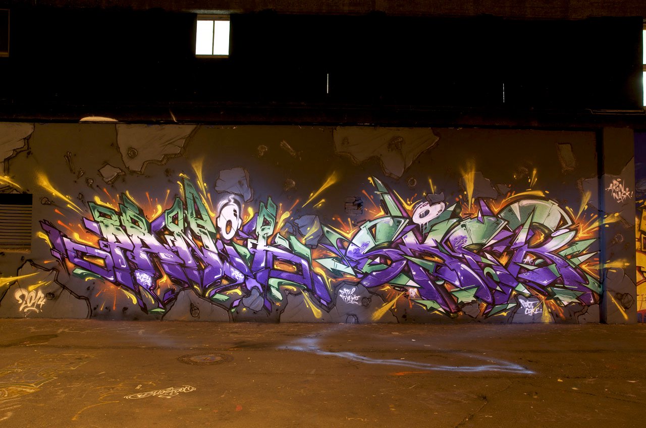 Graffiti Wall in Koblenz - Photo by Jupiter - Panik, Sker, FriendlyFire (2014)