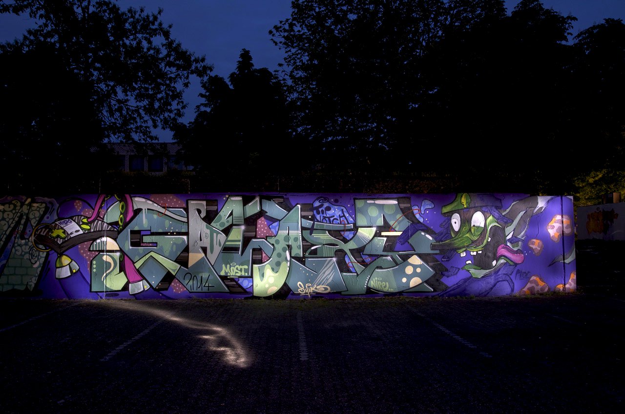 Graffiti Wall in Marl - Photo by Jupiter - Galaxy, Chos, JPTR (2014)