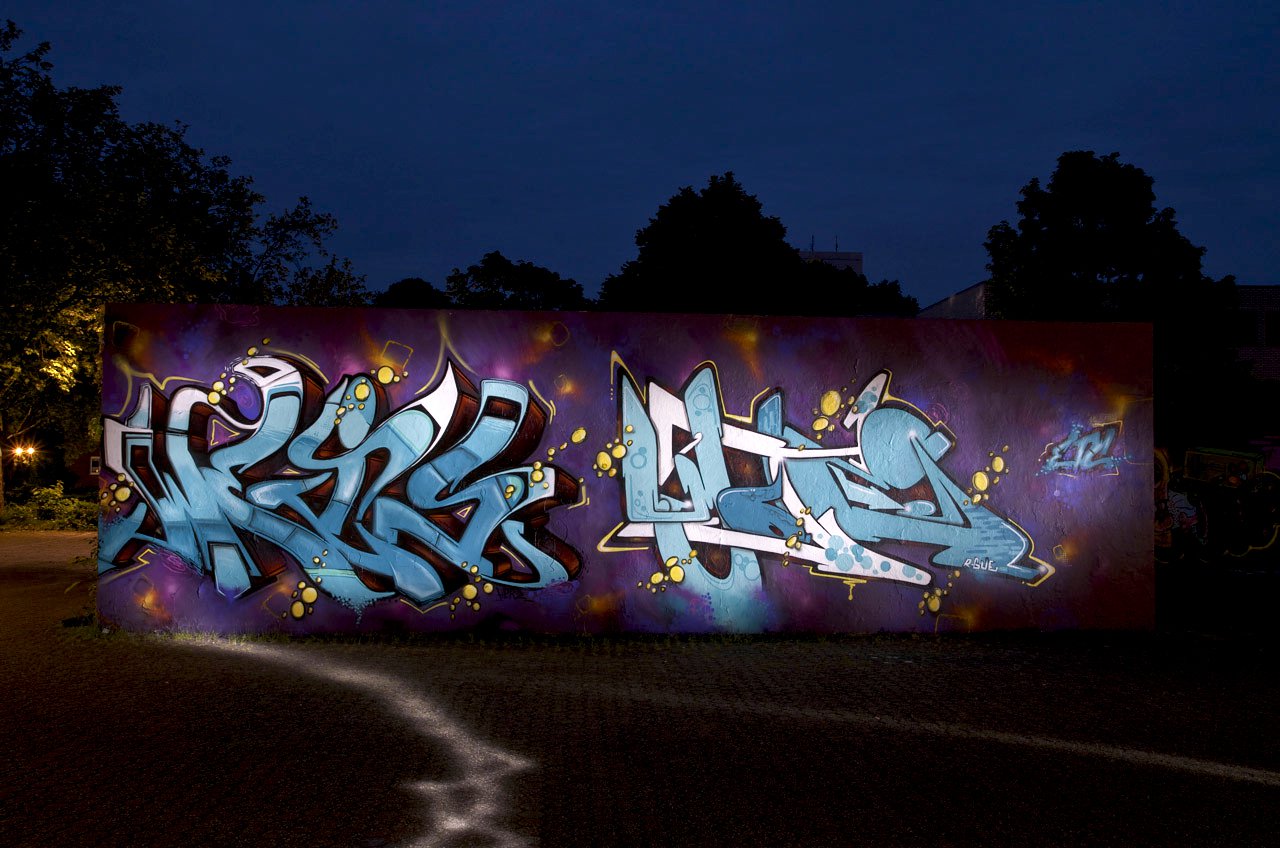Graffiti Wall in Marl - Photo by Jupiter - Weis, Mote, JPTR (2014)