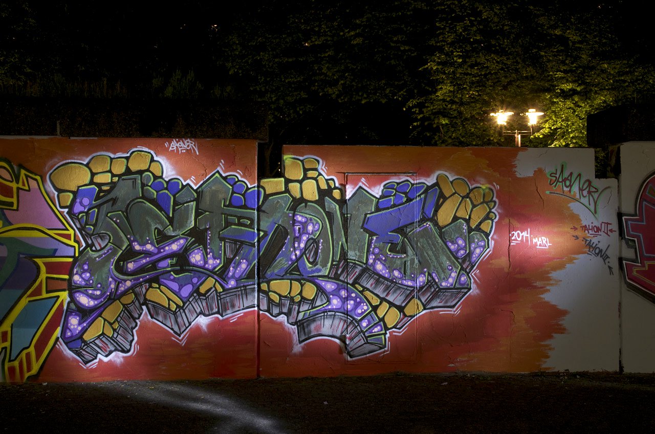 Graffiti Wall in Marl - Photo by Jupiter - Night-Pieces, NightShots, NightVisions (2014)
