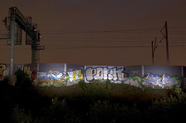 Graffiti Bombing in Köln - Photo by Jupiter - Care, Pork, Khor