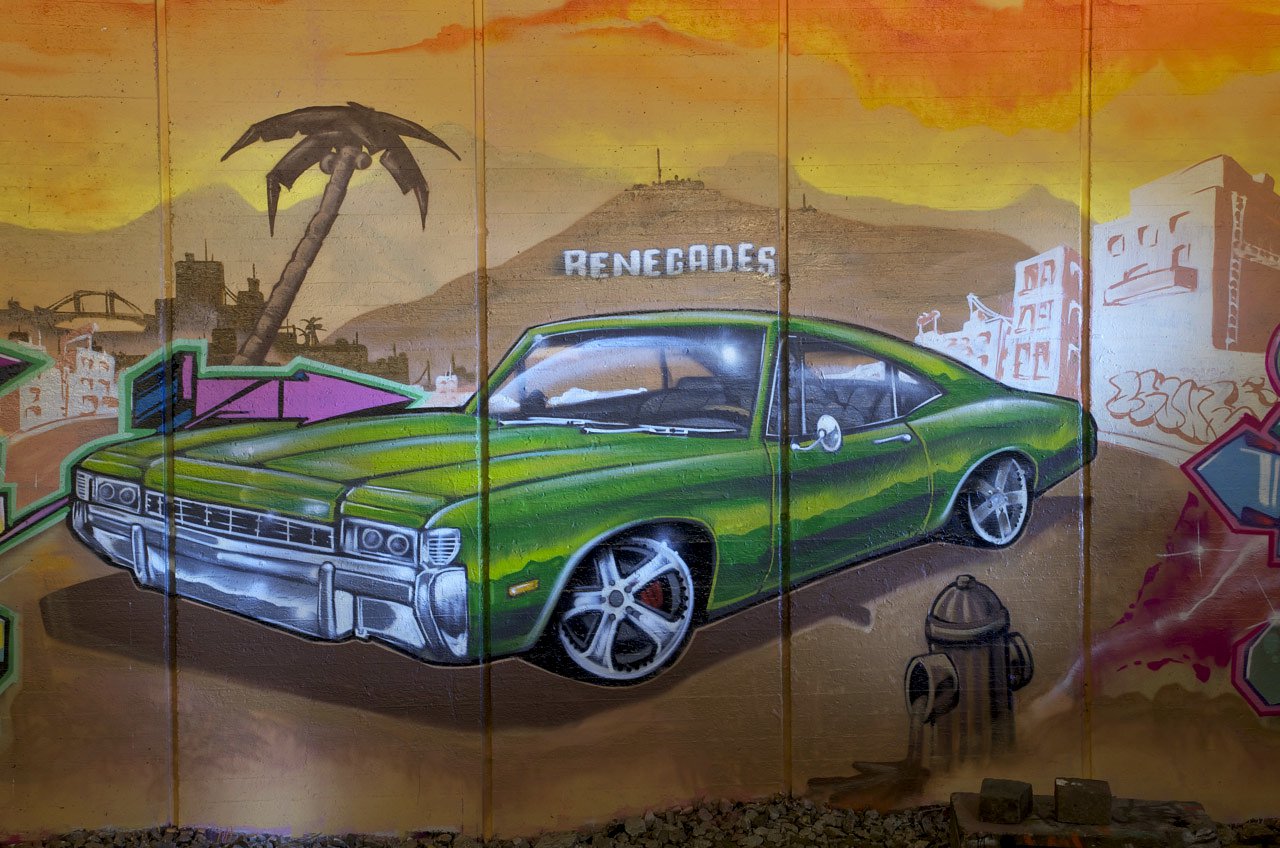 Graffiti Wall in Wuppertal - Photo by Jupiter - ZSone, Car, Vehicle (2014)