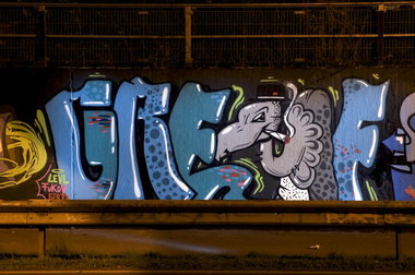 Graffiti Wall in Monheim am Rhein - Photo by Jupiter - Greif, PleasureGang, PLSR (2014)