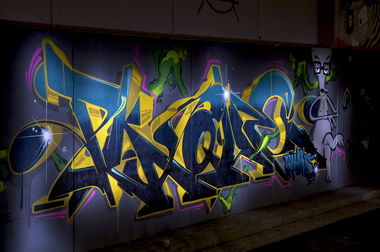 Graffiti Wall in Leverkusen - Photo by Jupiter - Plaque, Bandits, Character (2014)