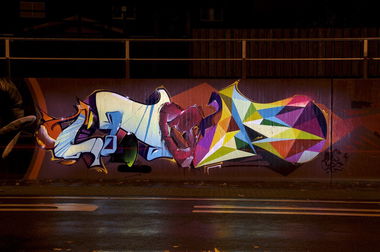 Graffiti Wall in Monheim am Rhein - Photo by Jupiter - Pout, Cops-DHSession, Hall-of-Fame (2014)