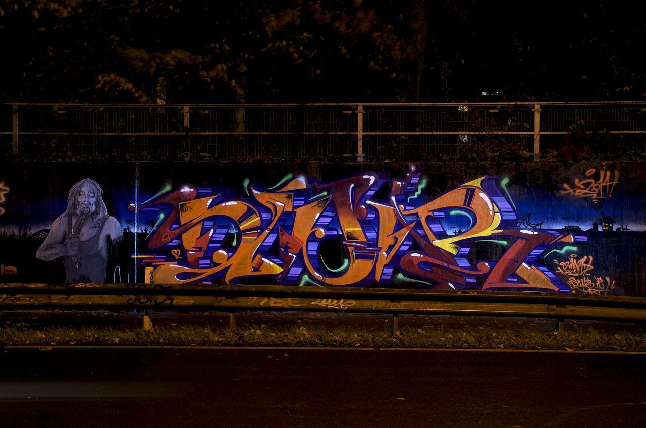 Graffiti Wall in Monheim am Rhein - Photo by Jupiter - Sinar, Hall-of-Fame, HallWorks (2014)
