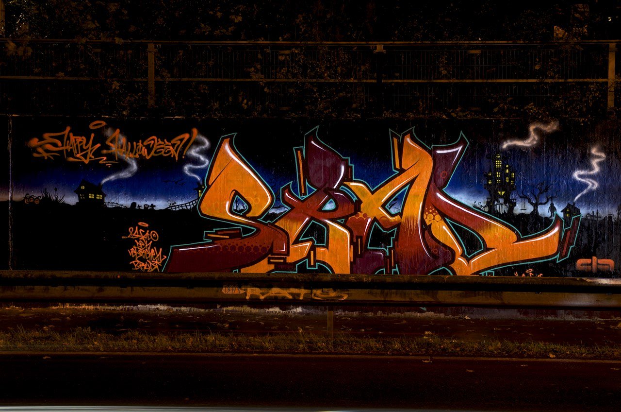 Graffiti Wall in Monheim am Rhein - Photo by Jupiter - Skaot, SIA, Hall-of-Fame (2014)