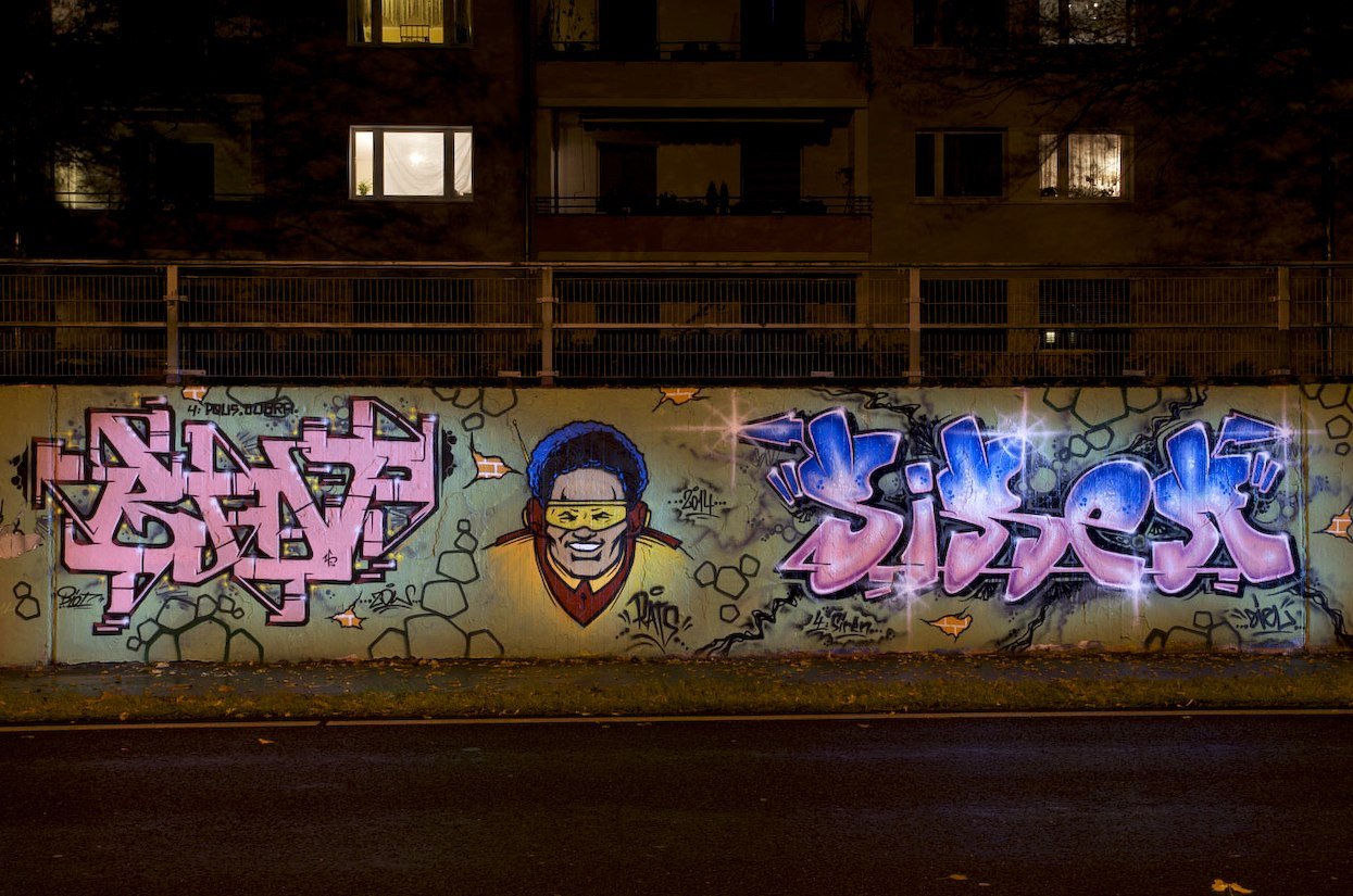 Graffiti Wall in Monheim am Rhein - Photo by Jupiter - Biot, ZDW, Siren (2014)
