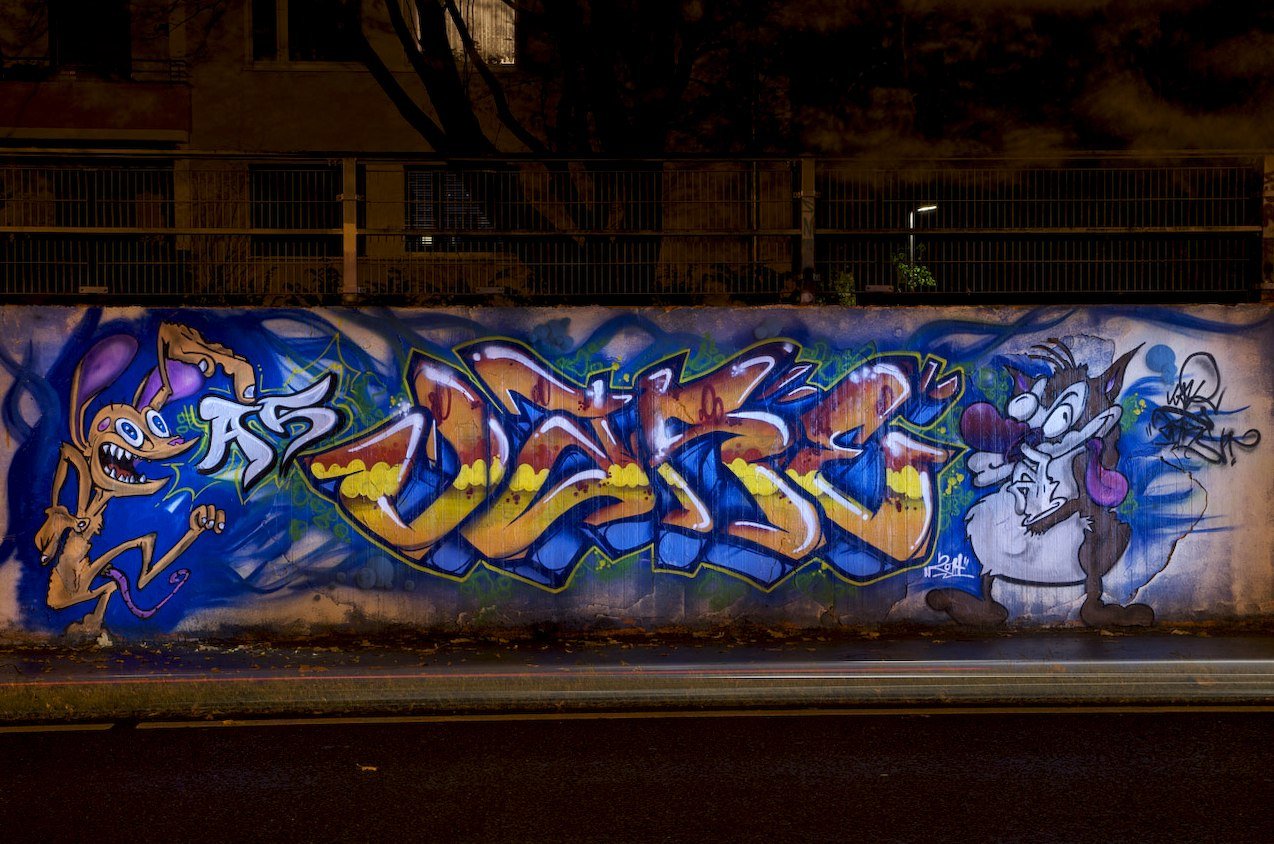 Graffiti Wall in Monheim am Rhein - Photo by Jupiter - Jare, Character, Hall-of-Fame (2014)