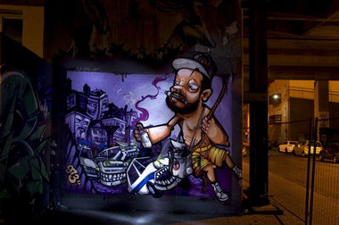 Graffiti Wall in Koblenz - Photo by Jupiter - Character, 973, BridgeWorks (2014)