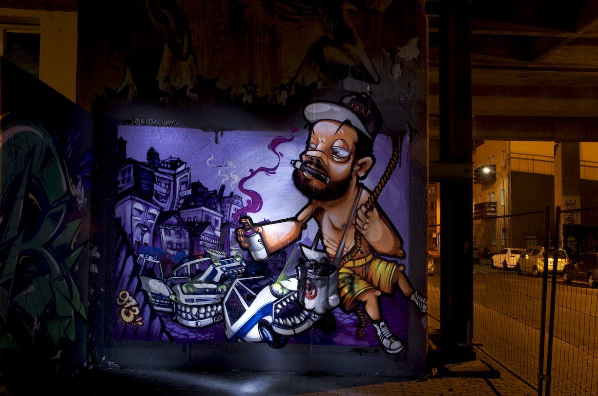 Graffiti Wall in Koblenz - Photo by Jupiter - Character, 973, BridgeWorks (2014)