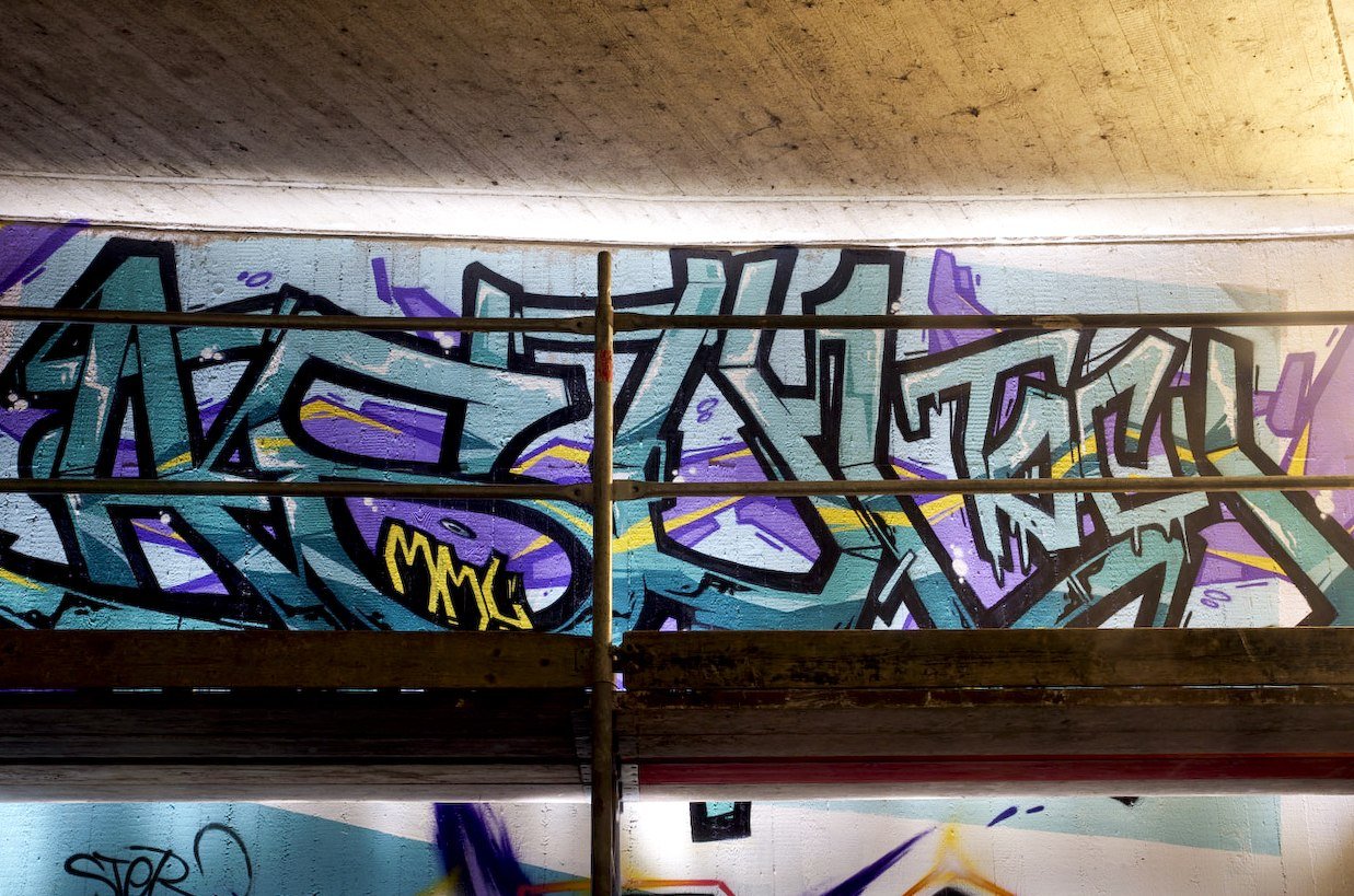 Graffiti Wall in Rhein-Sieg-Kreis - Photo by Jupiter - Asyl, TOC, BridgeWorks (2014)