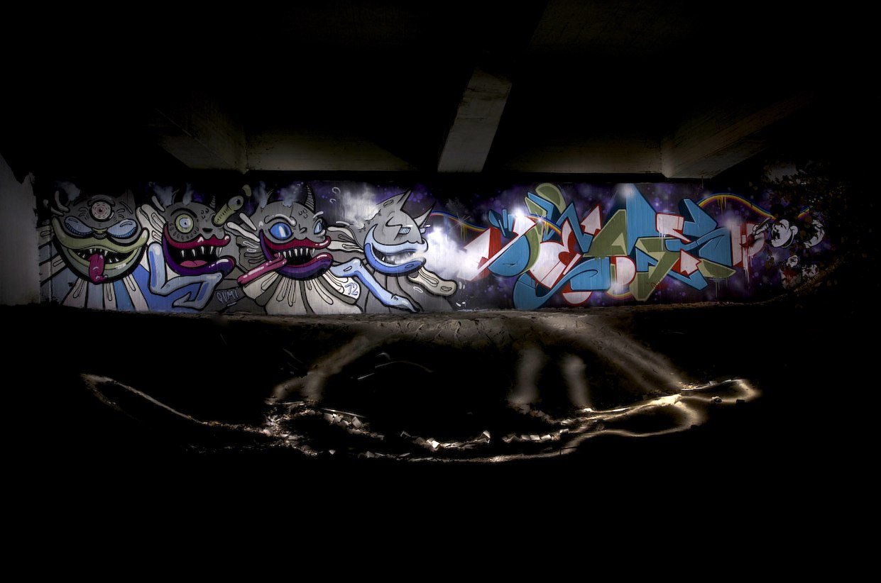Graffiti Wall in Essen - Photo by Jupiter - Qumi, Demon, Character (2012)
