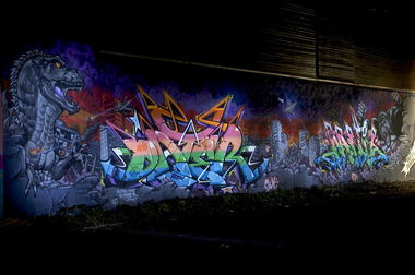 Graffiti Wall in Koblenz - Photo by Jupiter - Panik, AMC, Character (2014)