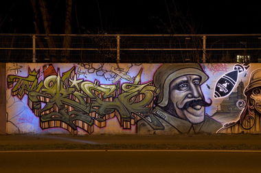 Graffiti Wall in Monheim am Rhein - Photo by Jupiter - Rico, TPM, Character (2014)