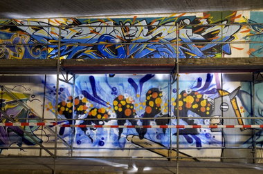 Graffiti Wall in Hennef (Sieg) - Photo by Jupiter - BridgeWorks, Hennef, Hnf-Area (2014)