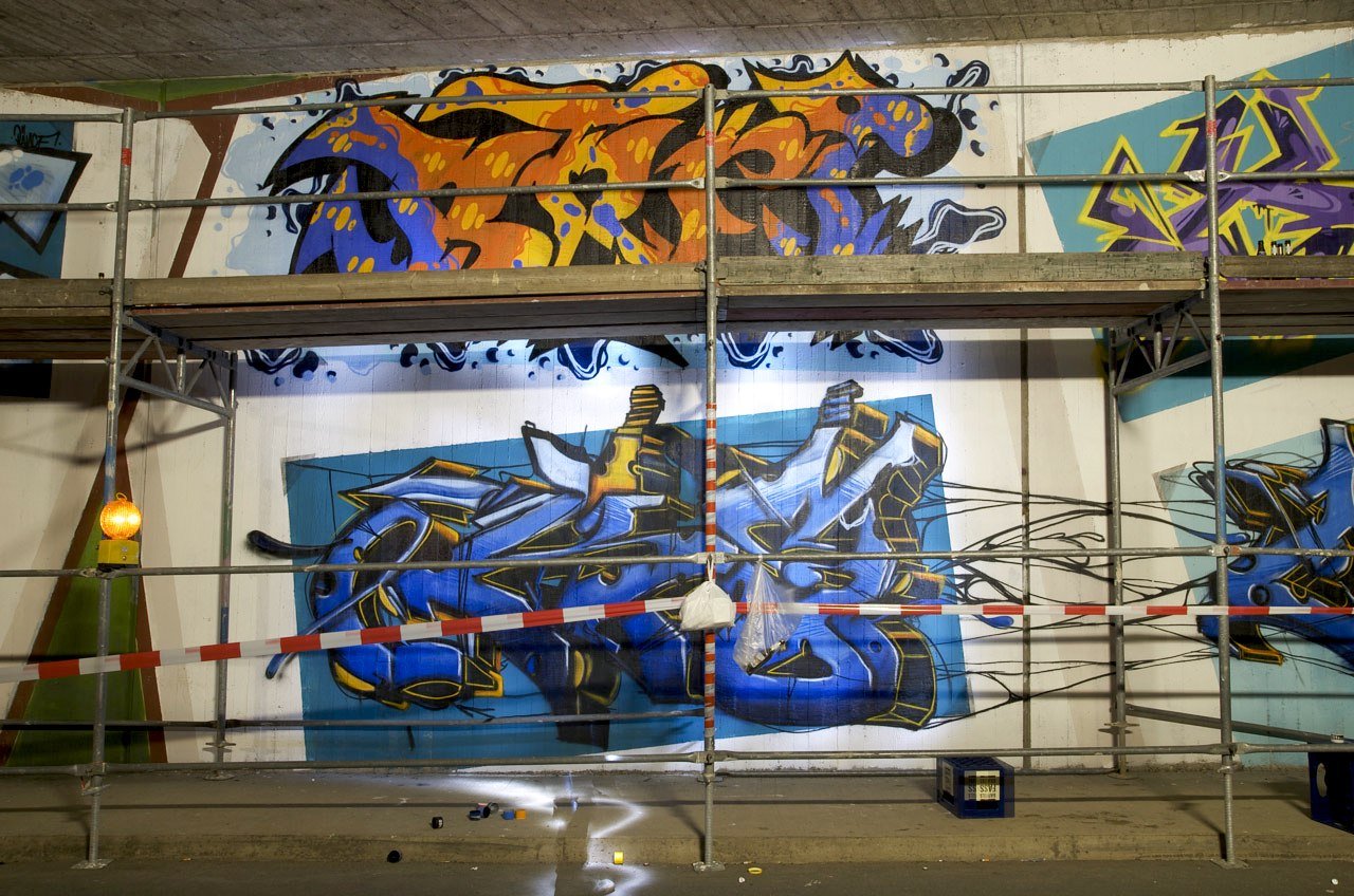 Graffiti Wall in Hennef (Sieg) - Photo by Jupiter - BridgeWorks, Hennef, Hnf-Area (2014)