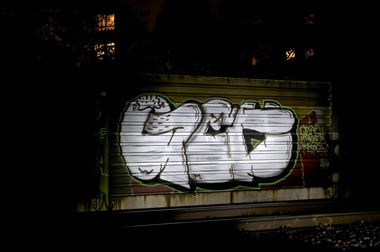 Graffiti Bombing in Wiesbaden - Photo by Jupiter - Oleh, NightLine, JPTR (2013)