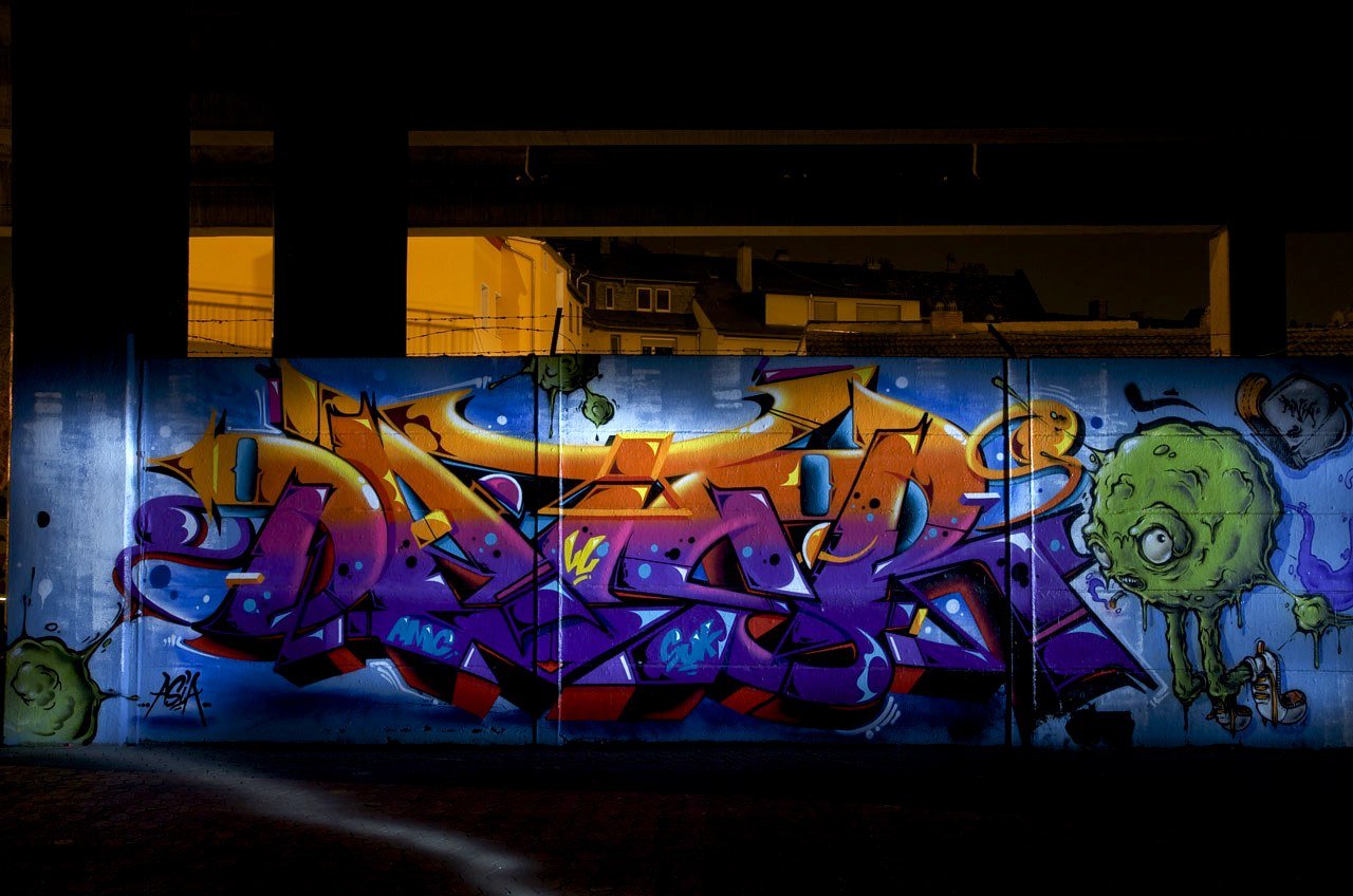 Graffiti Wall in Koblenz - Photo by Jupiter - Dater, Panik, Character (2014)