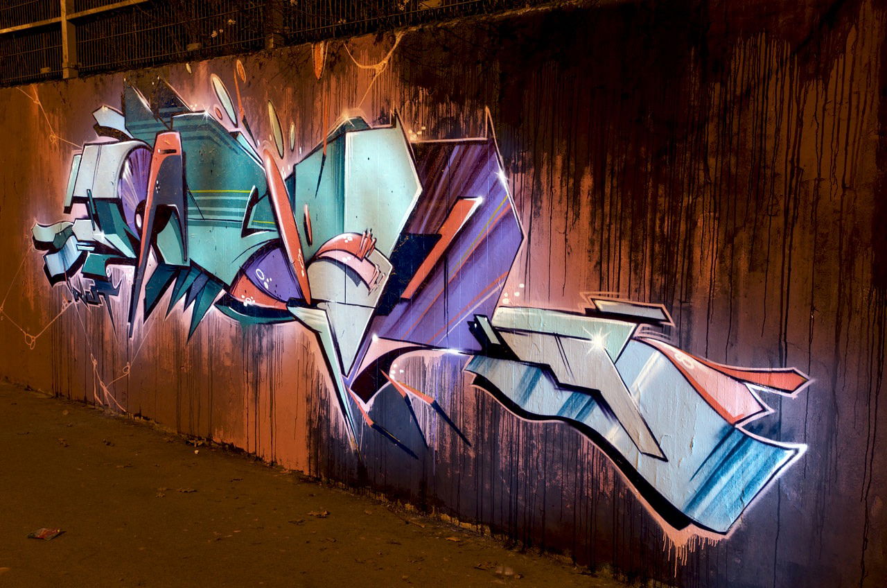 Graffiti Wall in Monheim - Photo by Jupiter - Hall-of-Fame, HallWorks, JPTR (2014)