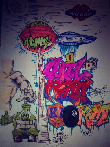 Graffiti Sketch - Photo by K1LR0Y - sketch, kilroy, fomb