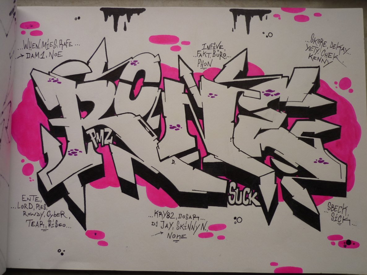 Graffiti Sketch - Photo by KASIMIR - Rone, 4, Suck (2014)