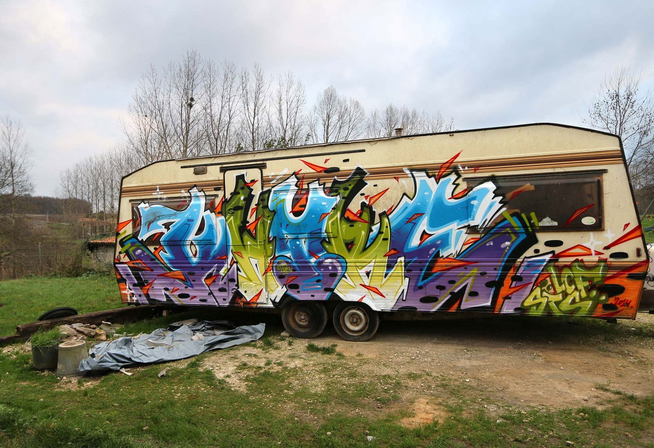 Graffiti Wall in Jonzac - Photo by KATRE - katre, lcf (2014)