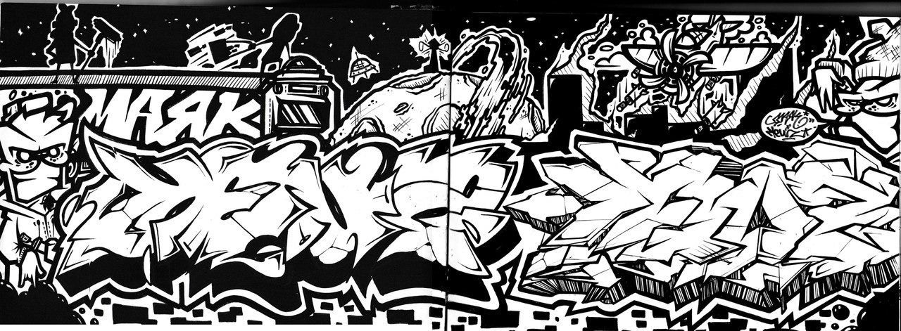 Graffiti Sketch - Photo by KEUZ - sketch, blackwhite, wildstyle