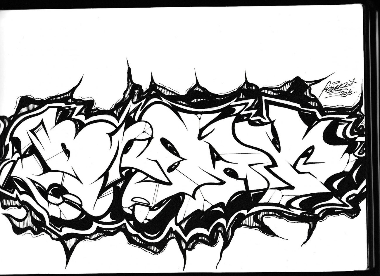 Graffiti Sketch - Photo by KEUZ - sketch, blackwhite, wildstyle