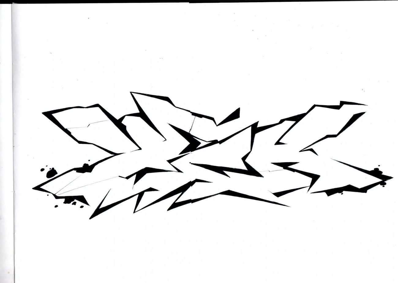 Graffiti Sketch - Photo by KEUZ - sketch, blackwhite, wildstyle