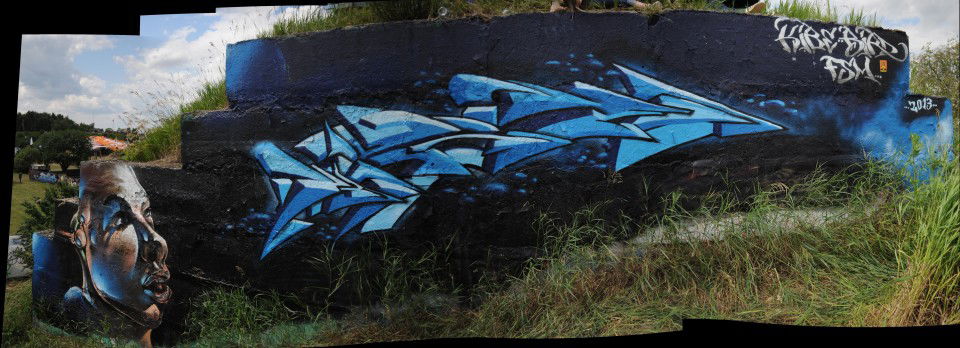 Graffiti Wall in Lärz - Photo by KIBE - Bird, Kibe, Fsm (2013)