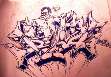 Graffiti Sketch in Dresden - Photo by KUBA182 - kuba, pad, gfb (2012)