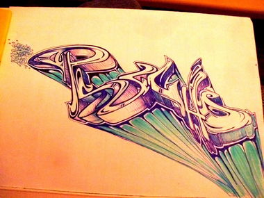 Graffiti Sketch in Dresden - Photo by KUBA182 - psycho, kuba (2013)