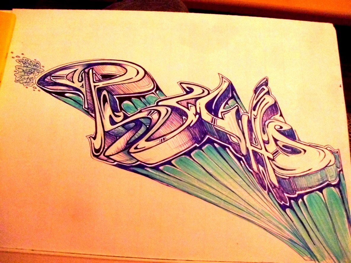 Graffiti Sketch in Dresden - Photo by KUBA182 - psycho, kuba (2013)