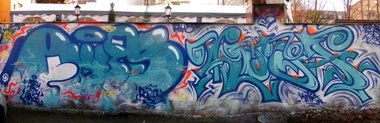 Graffiti Wall in Dresden - Photo by KUBA182 - rewis, kuba, pad (2013)