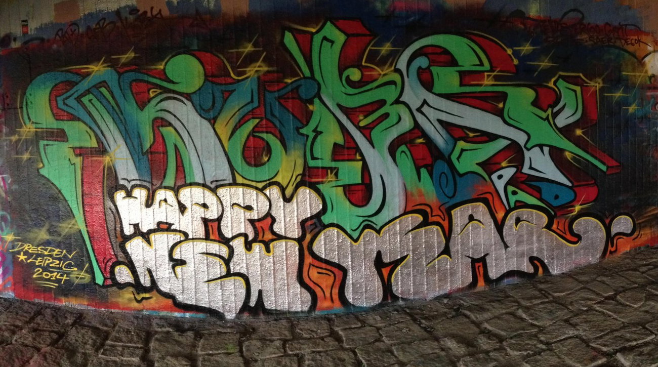 Graffiti Wall in Dresden - Photo by KUBA182 - Kuba, Pad (2014)