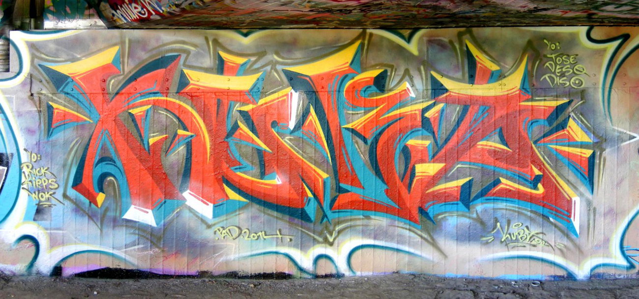 Graffiti Wall in Dresden - Photo by KUBA182 - kuba, pad, dresden (2014)