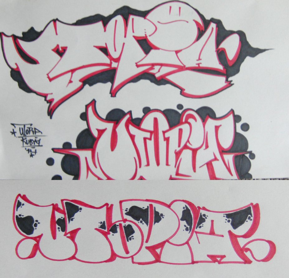 Graffiti Sketch - Photo by KUBA182 - utopia, kuba, pad (2014)